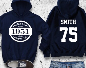 75th Birthday Hoodie | Limited Edition Birthday Hoodie | 1951 | Special Person | Personalized Hoodie | Celebration Gift | Mens Unisex Youth
