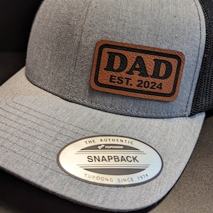 Dad Hat, Dad Personalized Established Year- (any year) Custom Dad Gift, Dad Patch Snapback Cap, Dad Hat, Fathers day hat, Trucker hat