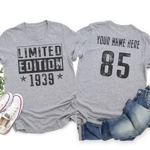 1939 Limited Edition 85th Birthday Shirt, 85th Birthday tee, Vintage, Pastel Black, Gift for 85th Birthday, Mens Womens Youth