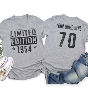 1954 Limited Edition 70th Birthday Shirt, 70th Birthday tee, Vintage, Pastel Black, Gift for 70th Birthday, Mens Womens Youth