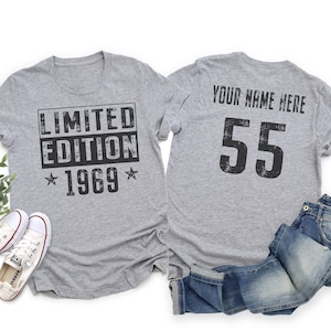 1969 Limited Edition 55th Birthday Shirt, 55th Birthday tee, Vintage, Pastel Black, Gift for 55th Birthday, Mens Womens Youth