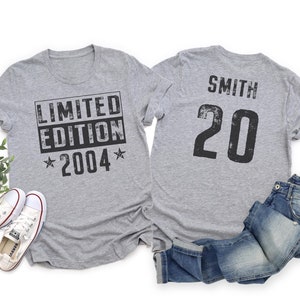 2004 Limited Edition 20th Birthday Shirt, 20th Birthday tee, Vintage, Pastel Black, Gift for 20th Birthday, Mens Womens Youth