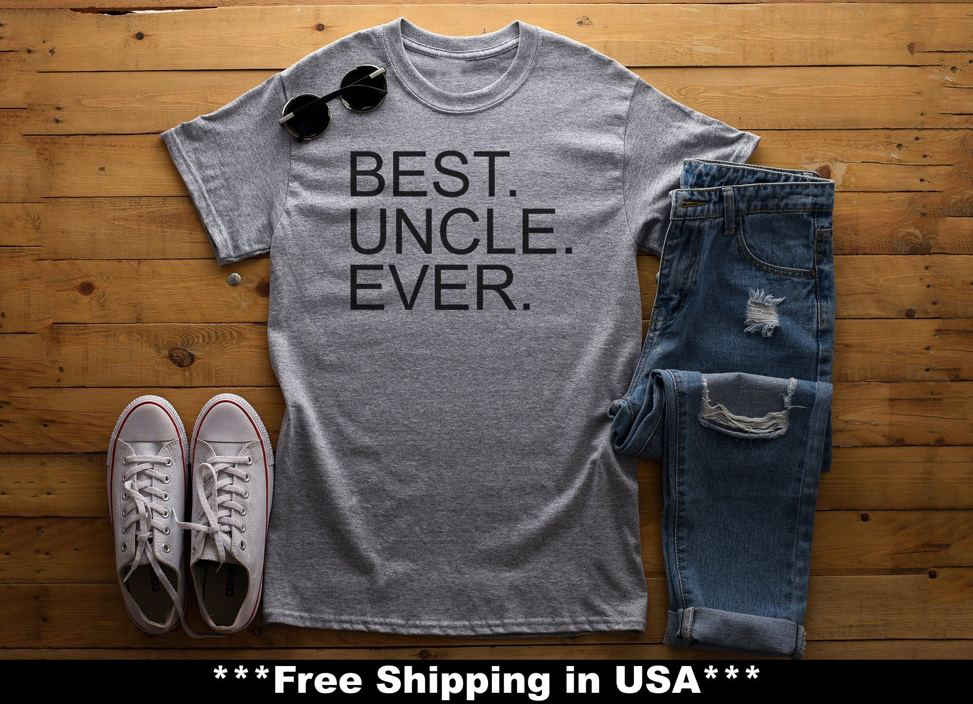 Sweet Gisele Maglietta Divertente 'Best Dad & Uncle Ever' - T-Shirt Uomo In Cotone - Idea Regalo Per Papà E Zio