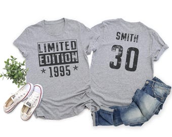 Personalized Name 30th Birthday T-Shirt | Limited Edition 1995 | Vintage Style | Cotton Poly Blend