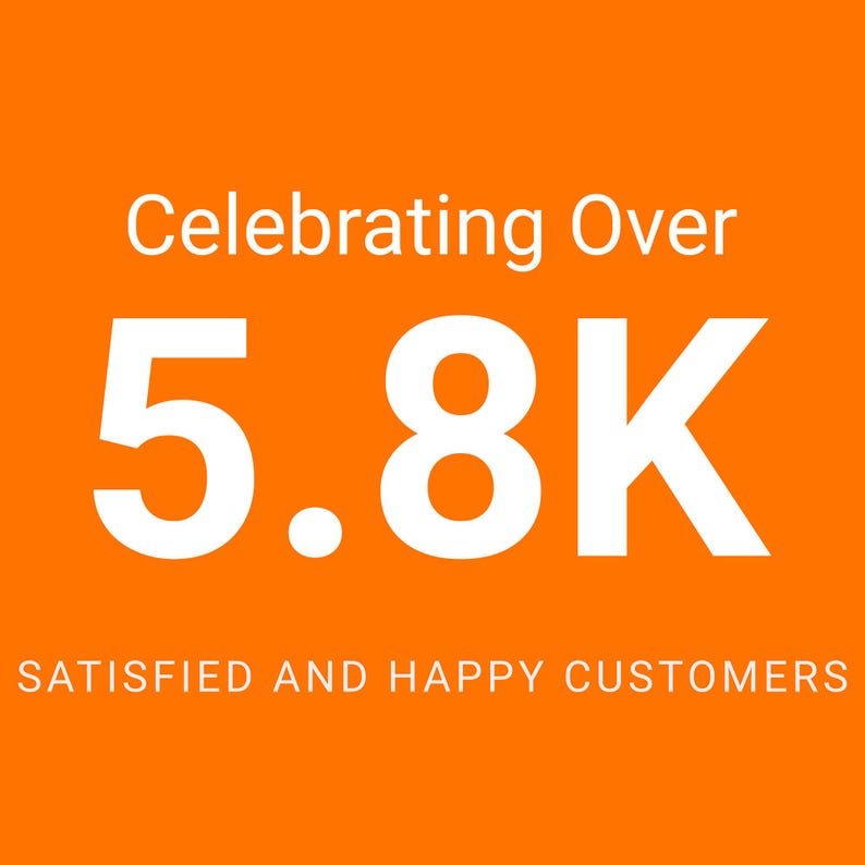 an orange background with a 5 8k sign that says celebrating over 5 8k