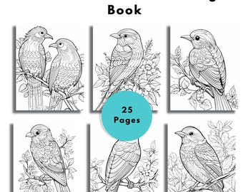Mindfulness Vögel Malbuch: Entspannend, Stressabbau (25 Seiten) (Malbuch für Erwachsene)