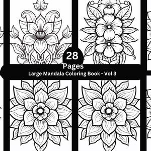 Large Mandala Coloring Book: Adult Stress Relief, Volume 3