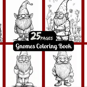 Gnomes Coloring Book: Whimsical Illustrations for Adults