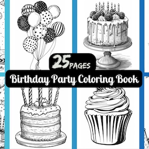 Birthday Celebration Coloring Book: Artistic Party Pages (Adult Coloring)