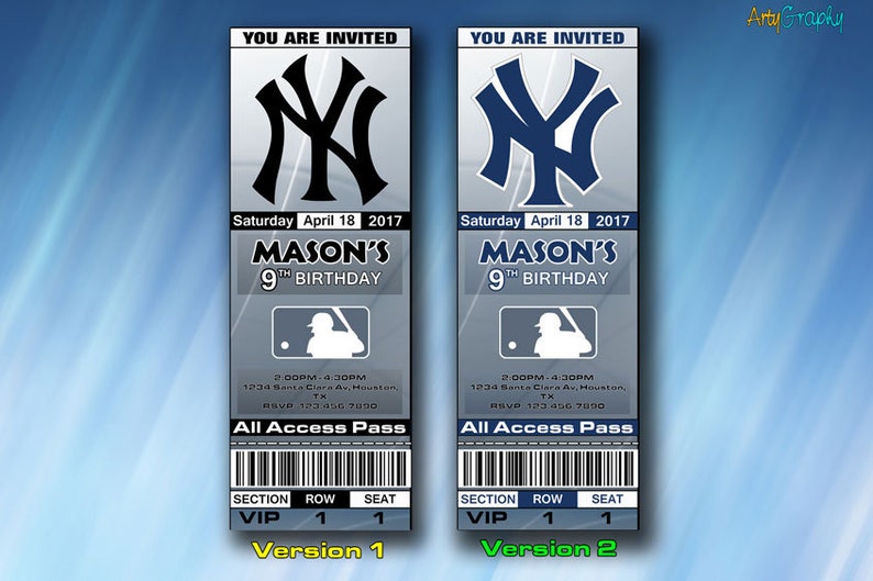 NY Yankees Invitation, Fresh York Yankees Birthday Invite, Ticket, Tickets, Electronic Products, Printable, Invites, Celebration Invitations image about Ny Yankees Printable Schedule called NY Yankees Invitation, Contemporary York Yankees Birthday Invite, Ticket, Tickets, Electronic Product, Printable, Invites, Occasion Invitations