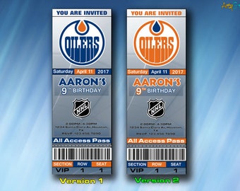 Edmonton Oilers Invitation, Edmonton Oilers anniversaire inviter, billet, billets, produit Digital, imprimable, Invitations, invitations de fête