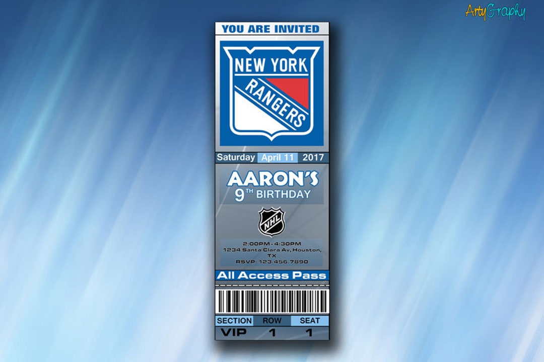 Wishlist item: Rangers tickets  Sports party invitations, New