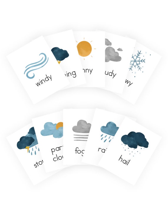 Weather Flashcards And Activities Earth Science Weather Etsy