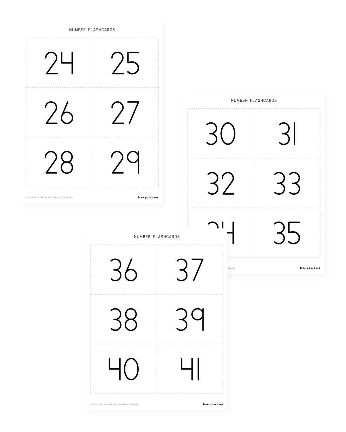Number Flashcards Printable Flashcards Numbers Etsy Canada