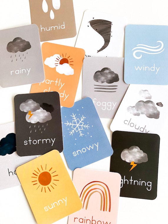 Weather Flashcards And Activities Earth Science Weather Etsy