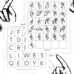 Sign Language Fingerspelling Printable Worksheets - ASL - Sign Language ...