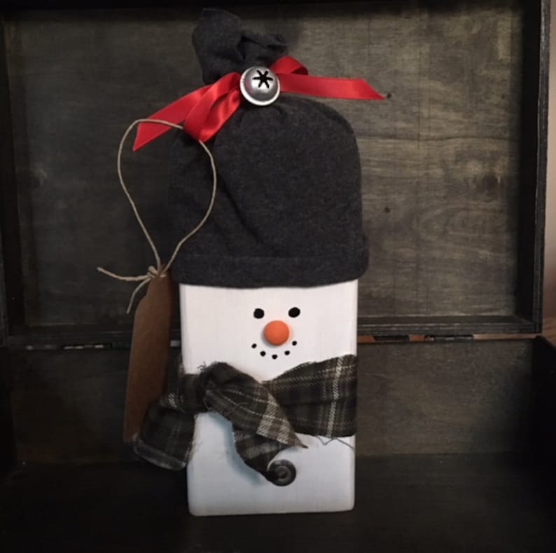 Block Button Nose Snowman - Etsy