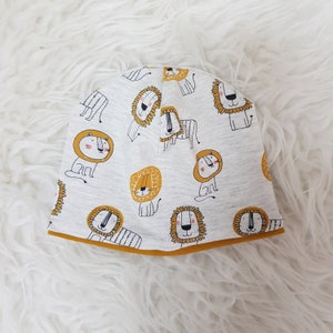 Beanie desired size 34-51 cm baby hat hat children's hat jersey hat beanie hat animals lion lion gift baby handmade birth