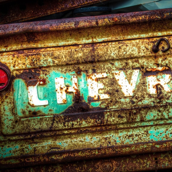 Rusted Out Chevrolet Tailgate, Photo Print, Utah, 2019