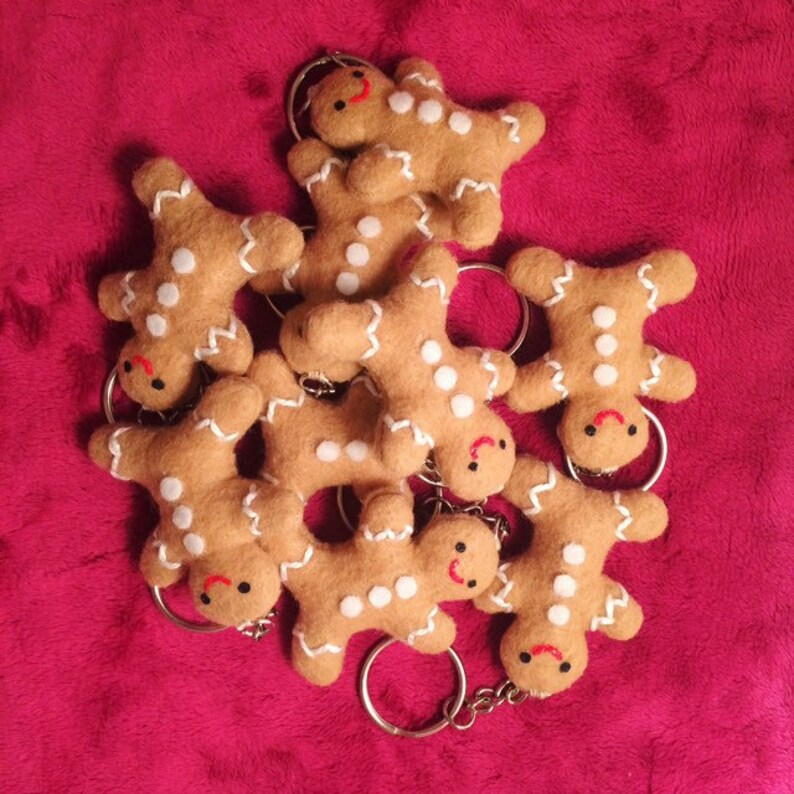 Gingerbread Man Plushie Keychain