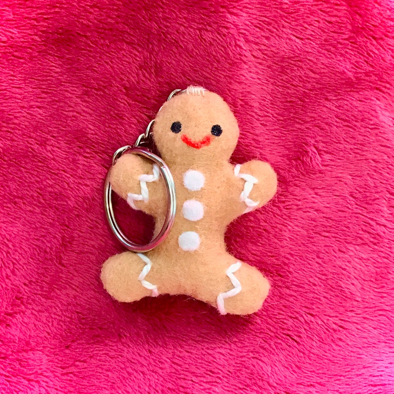 Gingerbread Man Plushie Keychain