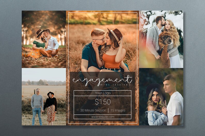 Template Engagement Mini Session Template Photo Template