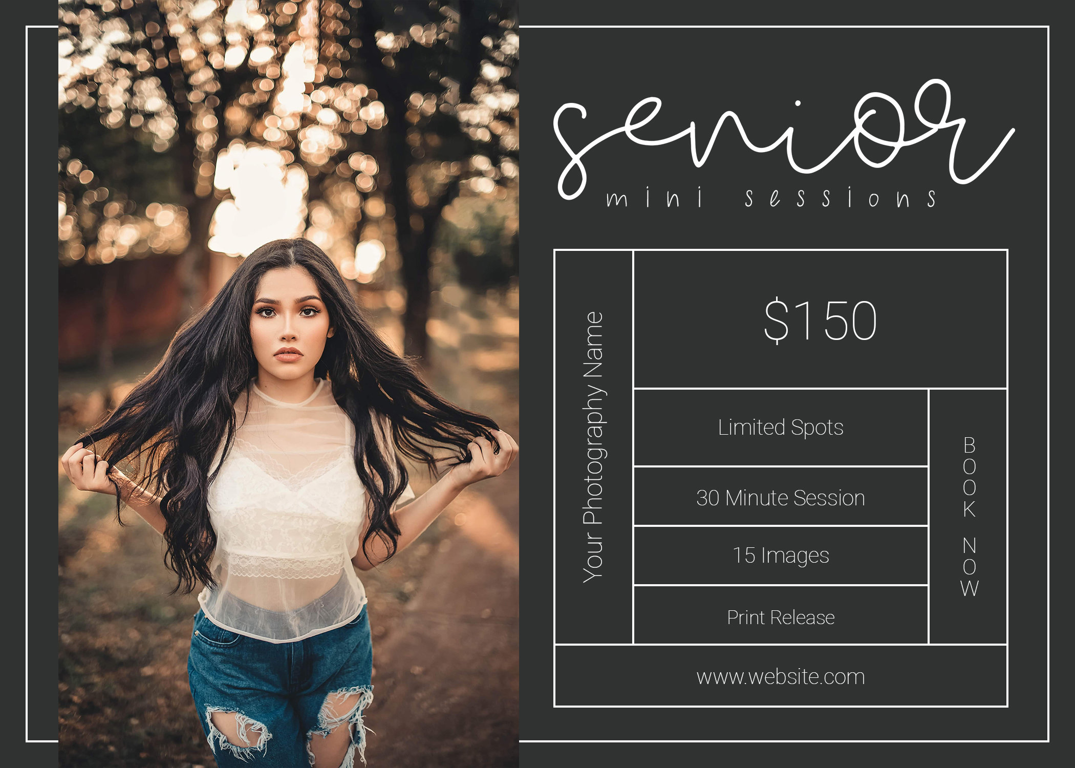 Photoshop Template | Senior Mini Session Template | Senior Template ...