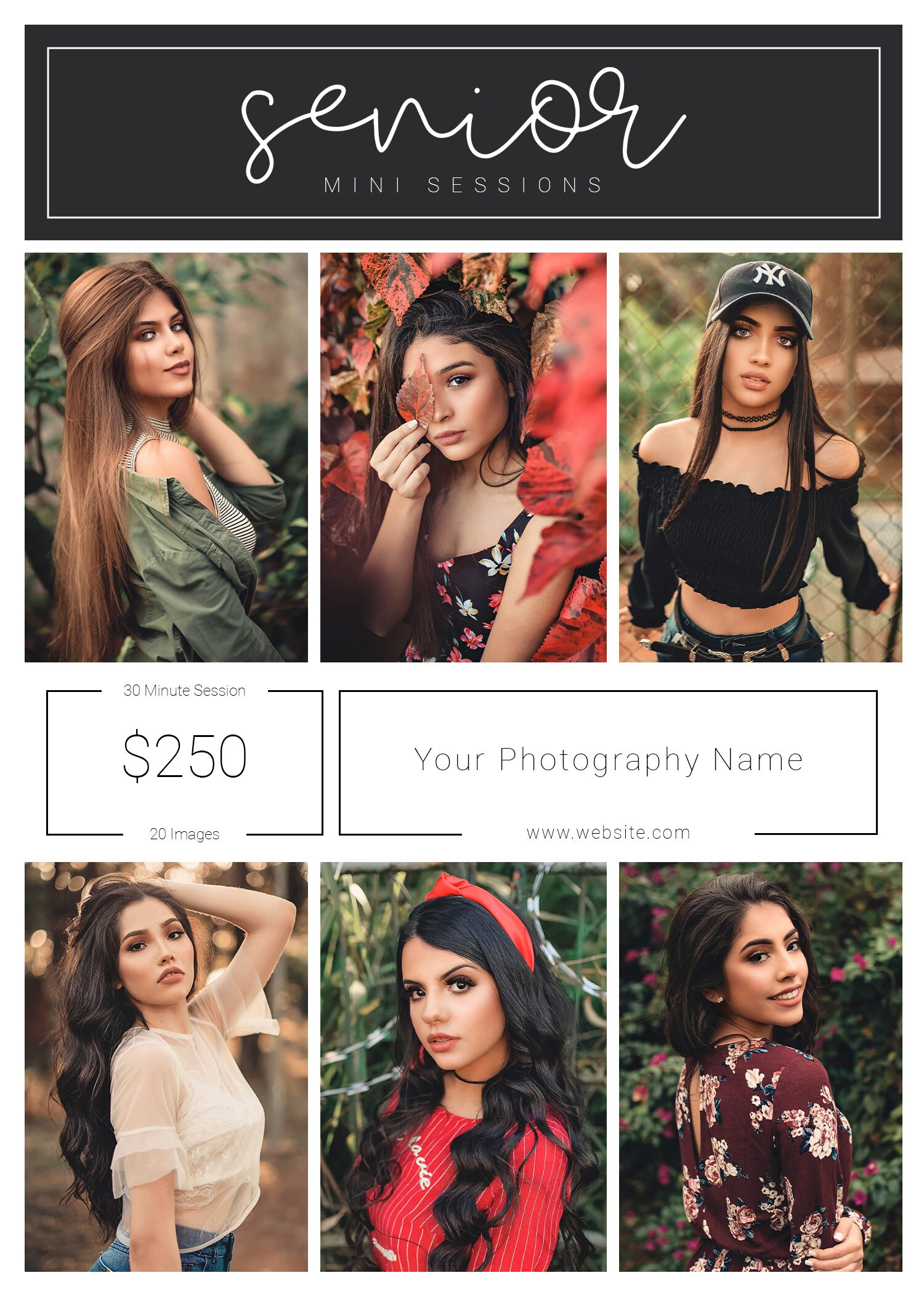 Senior Template | Senior Mini Session Template | Senior Marketing ...