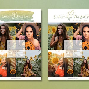 Sunflower Session Template | Sunflower Mini Session Template | Sunflower Sessions | Sunflower Minis | Fall Session Template | Fall Template