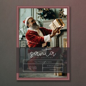Santa Mini Session Template | Christmas Template | Holiday Template | Santa Minis | Santa Sessions | Santa Session Template | Santa Flyer