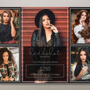 Headshot Template | Headshot Mini Session Template | Headshot Photo Template | Headshot Marketing Template | Headshot Sessions | Headshots