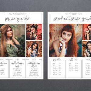 Photography Pricing Template | Photography Price Sheet Template | Photography Price Guide | Price List Template | Photography Pricing Guide
