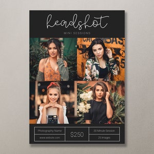 Headshot Template | Headshot Mini Session Template | Headshot Session Template | Headshot Marketing Template | Headshot Sessions | Headshots