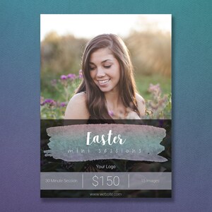 Watercolor Photoshop Template | Easter Mini Session Template | Easter Template | Photography Template | Easter Minis | Easter Minis Template