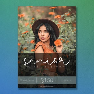 Photoshop Template | Senior Mini Session Template | Senior Template | Photography Template | Senior Session Template | Senior Sessions