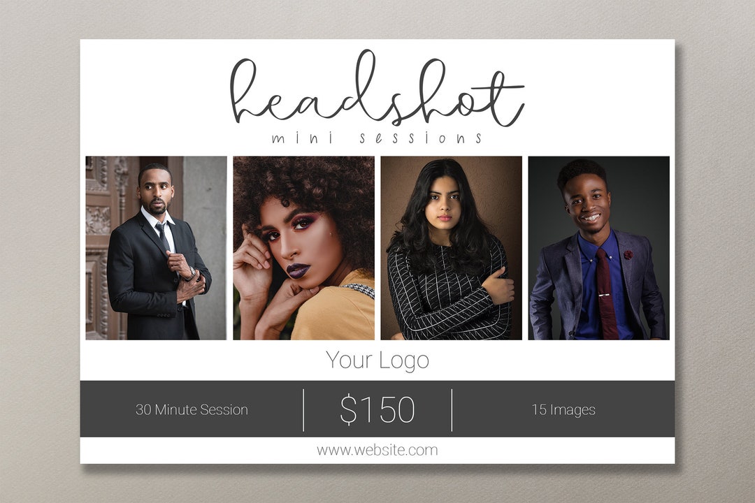 Photoshop Template | Headshot Mini Session Template | Headshot Photo