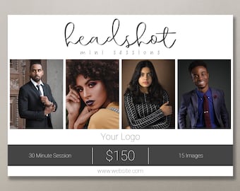 Photoshop Vorlage | Headshot Mini Session Vorlage | Headshot Foto Vorlage | Headshot Vorlage | Headshot-Sitzungen | Headshot Minis