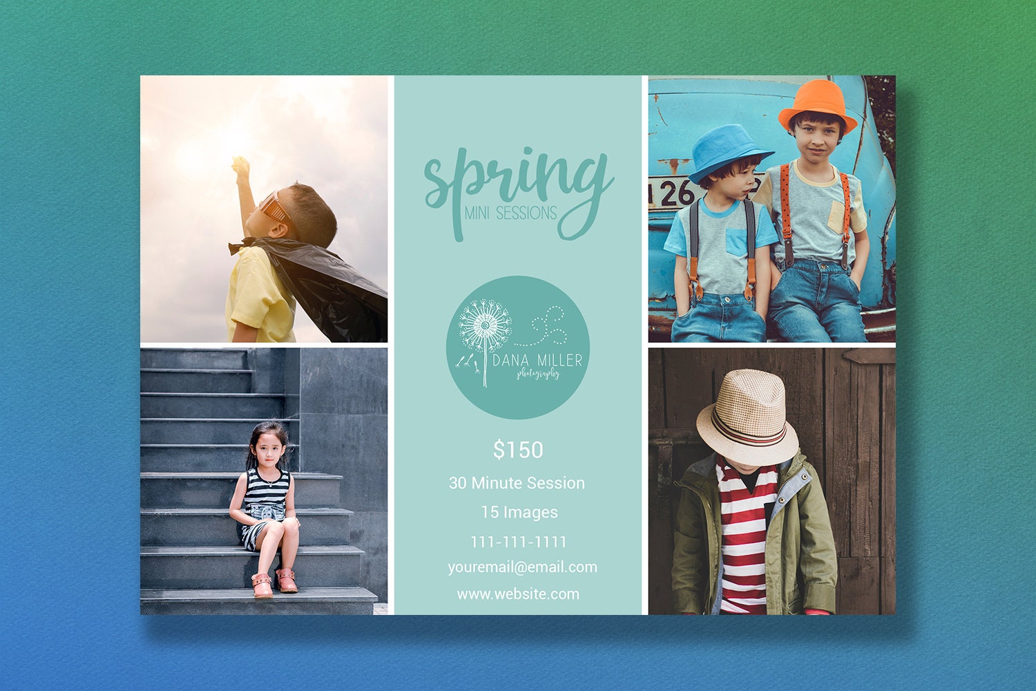 Photoshop Template | Spring Mini Session Template | Spring Template ...