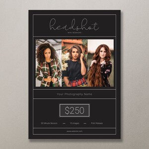 Headshot Template | Headshot Mini Session Template | Headshot Photo Template | Headshot Marketing Template | Headshot Sessions | Headshots