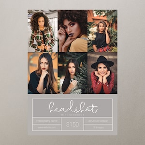 Headshot Photo Template | Headshot Template | Photoshop Template | Headshot Mini Session Template | Headshot Sessions | Headshot Minis
