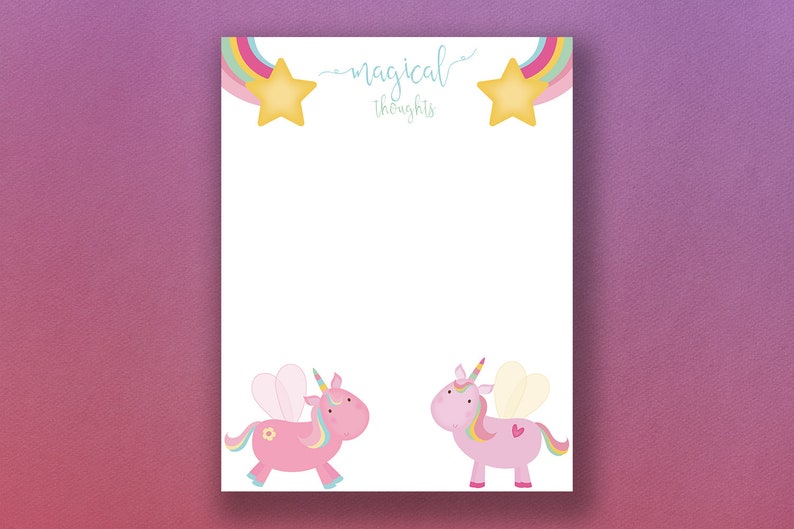 Unicorn Stationery Stationery Unicorn Unicorn Journal Printable Journal ...