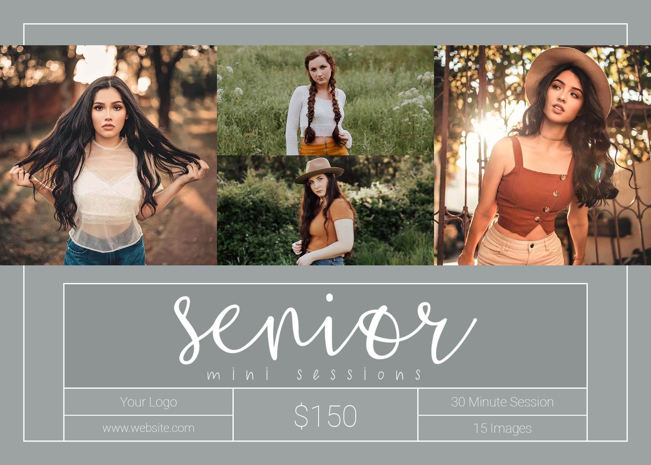 Senior Template Photoshop Template Senior Mini Session Template ...