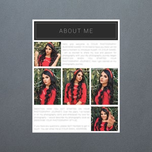 About Me Page Template | About Me Template | About Me Page | Meet The Photographer Template | Website About Me Page | Meet The Photographer