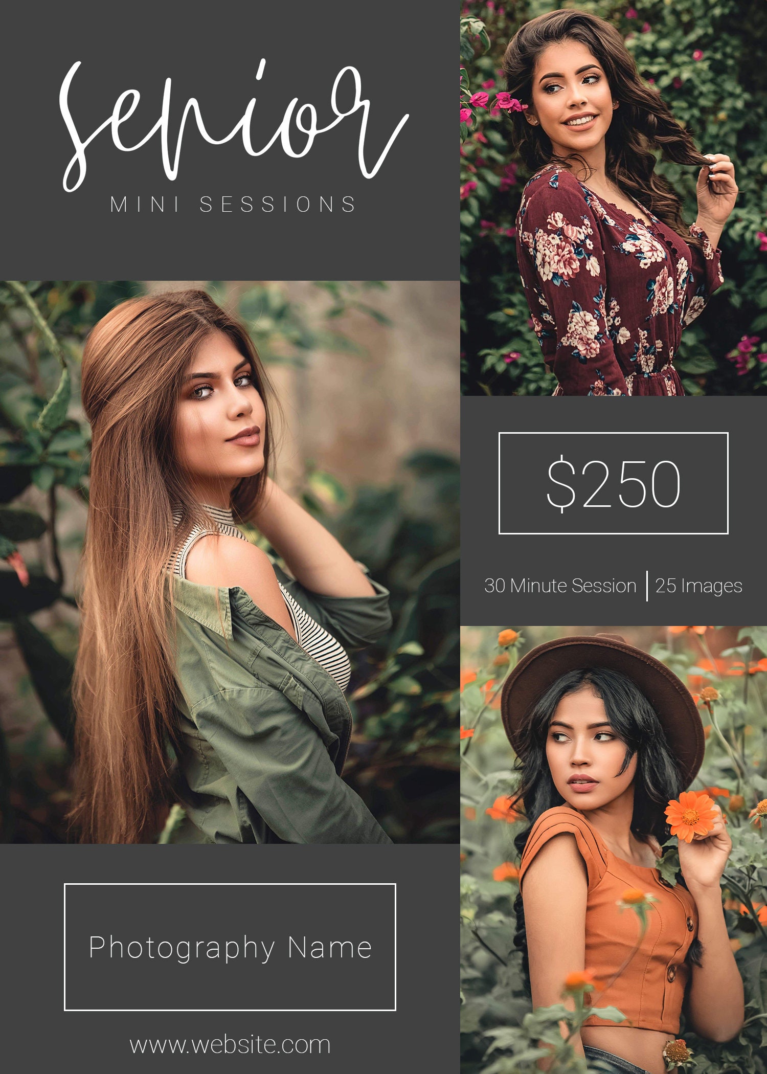 Photoshop Template Senior Mini Session Template Senior - Etsy