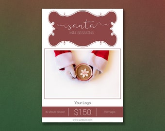 Photoshop Template | Santa Mini Session Template | Christmas Template | Photography Template | Santa Minis | Marketing Template | Christmas