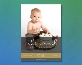 Plantilla de Photoshop / Plantilla de minisesión de Cake Smash / Marketing de Cake Smash / Plantilla de Cake Smash / Plantilla de sesión / Sesiones de Cake Smash