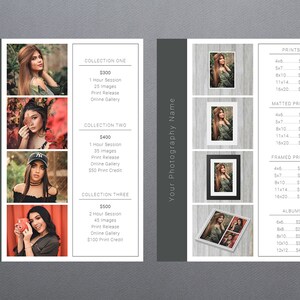 Pricing Sheet Template | Photography Price Sheet Template | Photography Price Guide | Price List Template | Photography Pricing Guide | PSD