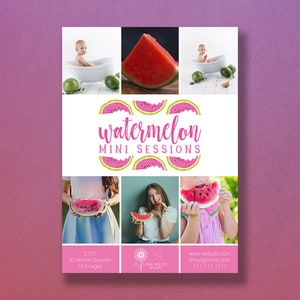 Photoshop Template | Watermelon Mini Session Template | Photography Template | Mini Session Template | Marketing Template | Blog Board