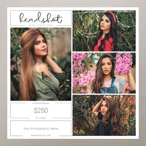 Headshot Template | Headshot Mini Session Template | Headshot Photo Template | Photoshop Template | Headshot Sessions | Headshot Minis