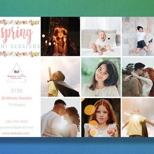 Photoshop Template | Spring Mini Session Template | Spring Template | Photography Template | Mini Session Template | Marketing Template